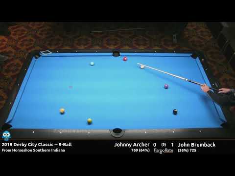 Johnny Archer vs John Brumback - 9-Ball - 2019 Derby City Classic