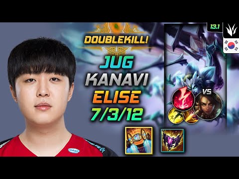 Kanavi Jungle Elise Build Hextech Rocketbelt Electrocute - Elise Jungle vs Nidalee - LOL KR 13.1