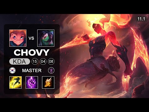 Chovy Akali Mid vs Zoe - KR Master Patch 11.1