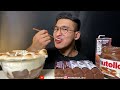 ASMR MUKBANG ASMR MARSHMELLO NUTELLA SNICKERS CHOCOLATE ICE CREAM DESSERT MUKBANG Zach Choi ASMR