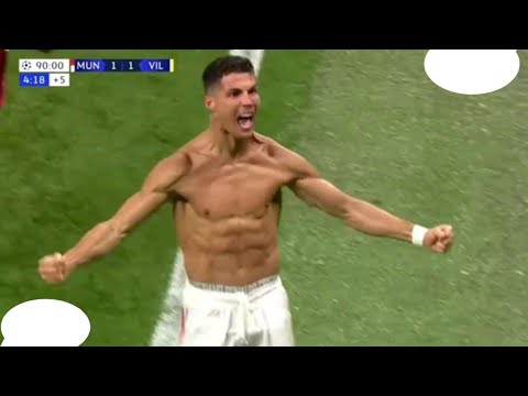 Cristiano last minute goal for Manchester united . Manchester united 2 Villareal 1. #UCL