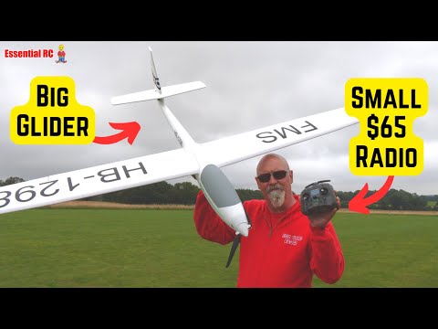 Small $65 radio controls my big powered Glider | Radiomaster Pocket and FMS ASW-17 2.5 metre