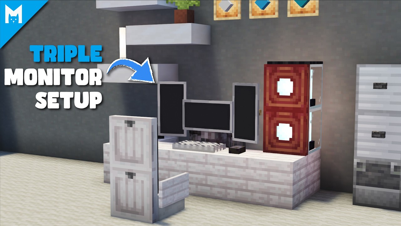 ⚒️ Minecraft : How to Build a Triple Monitor Gaming Setup (Easy ...