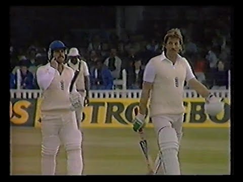 ENGLAND v WEST INDIES 2nd TEST MATCH DAY 4 LORD'S JULY 2 1984 ALLAN LAMB IAN BOTHAM