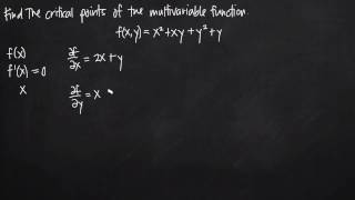 critical points of multivariable functions (KristaKingMath)