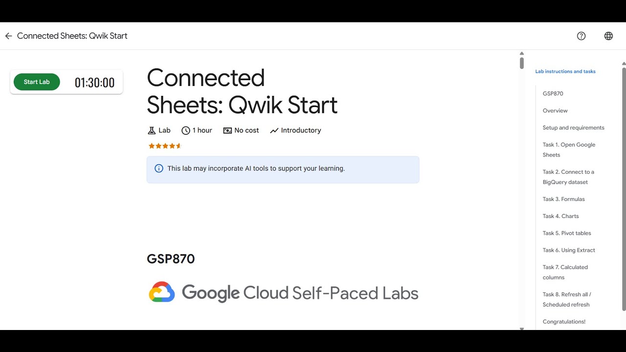 Connected Sheets: Qwik Start  | Lab solution #arcade2025