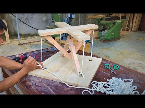Making Impossible Floating Rope Table, DIY // Amazing Design Ideas Old Pallets Woodworking Projects