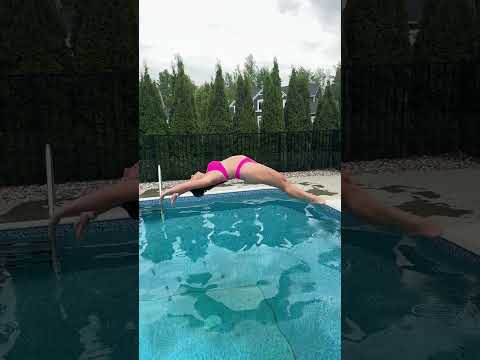 PERFECT Backward Dive into the Really Dirty Swimming Pool #shorts