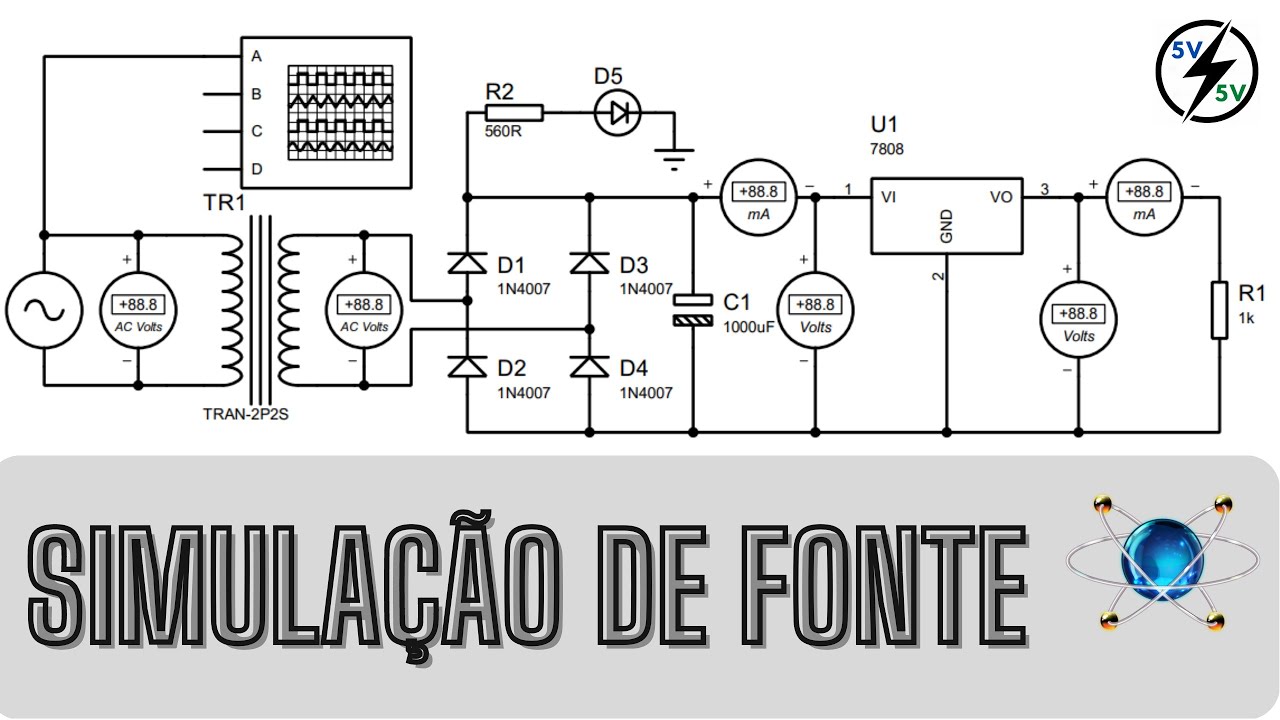 Fonte de alimentação Linear - Simulação e análise