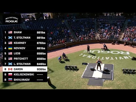 2021 Rogue Invitational - Strongman Event 1 - Elephant Bar Deadlift