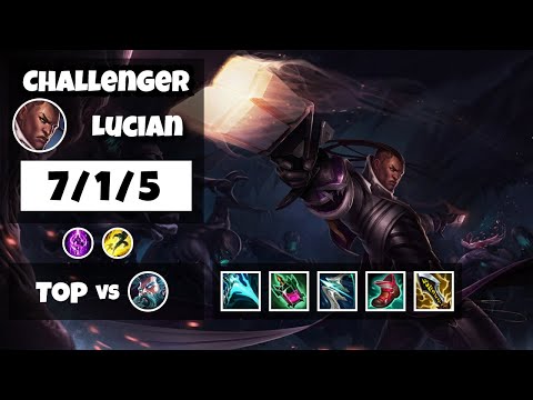 Lucian 11.8 S11 Gameplay Challenger Top (7/1/5) - EU