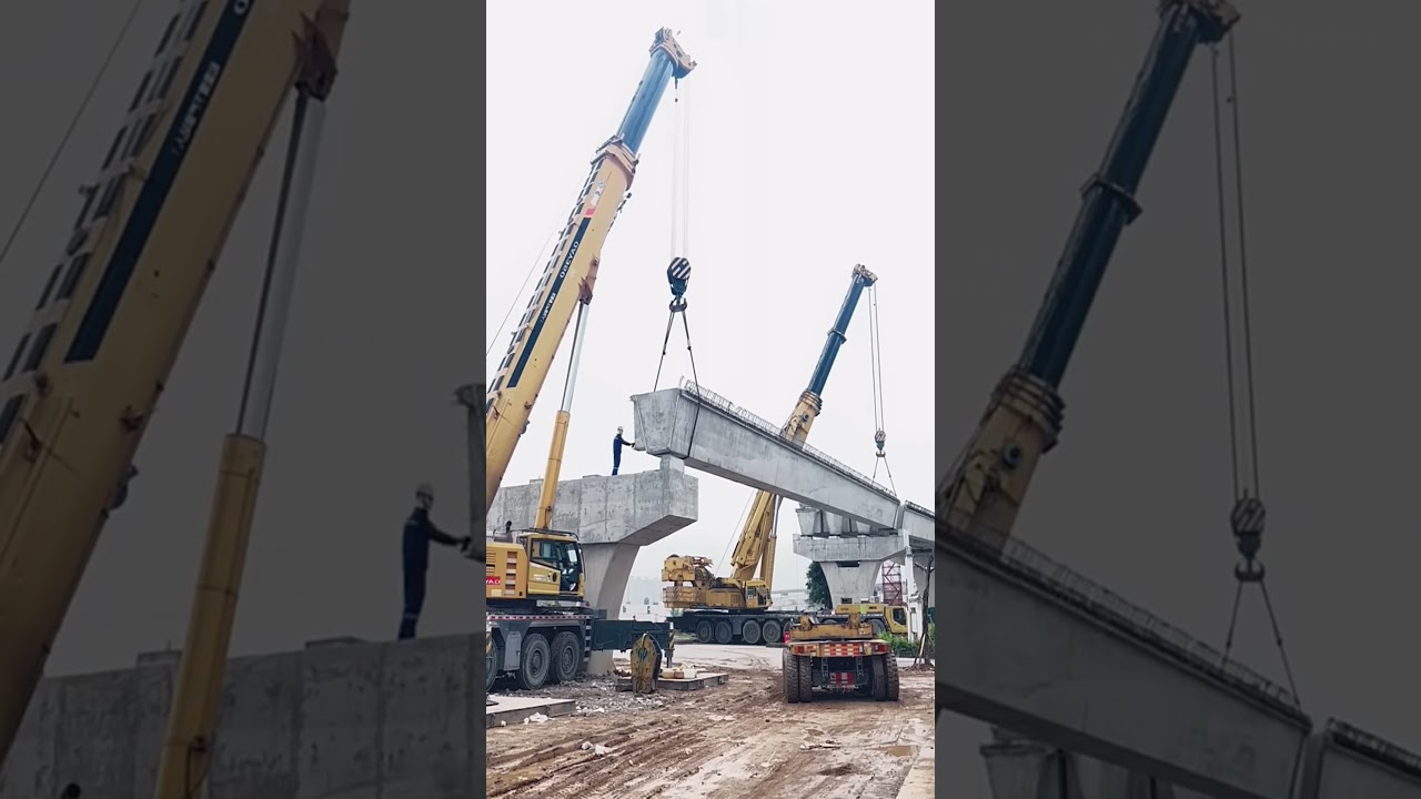 prestressed beams of bridge construction#smartwork #Tool #machinery#technology #viral #short
