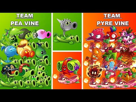 Team PEA & PEA VINE vs Team RED & PYRE VINE - Who Will Win? - PvZ 2 Battlez
