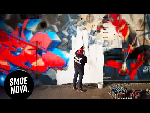 extreme SPIDER-MAN graffiti battle in old factory.