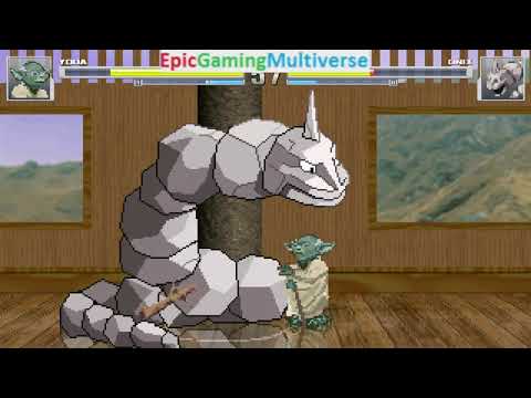 Onix The Pokemon VS Yoda The Grand Jedi Master From The Star Wars Series In A MUGEN Match / Battle