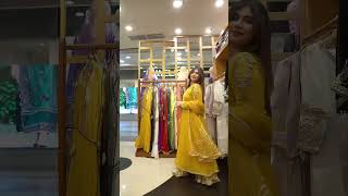 Mustard Handmade Pure Crinkle Chiffon Sharara - Video 2