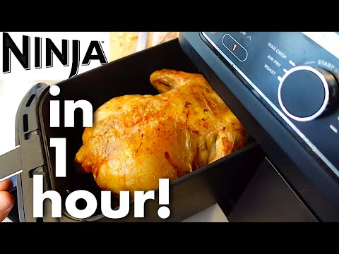 So frittieren Sie ein ganzes Huhn in der Luft! Ninja Foodi Dualzone-Rezept...