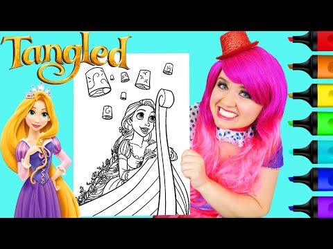 Coloring Rapunzel Tangled Lanterns Disney Coloring Page Prismacolor Markers | KiMMi THE CLOWN Video