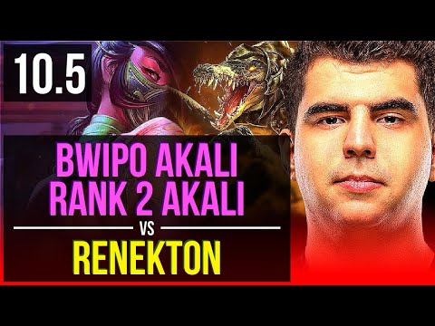Bwipo AKALI vs RENEKTON (TOP) | Rank 2 Akali, Rank 7, Triple Kill | EUW Challenger | v10.5