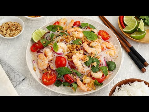 Easy prawn salad Recipe | Prawn Salad with Asian Style chilli lime dressing