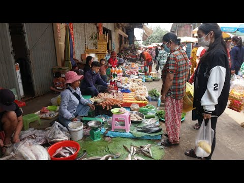Countryside Food Market @Kampong Chhnang - Morning Activities of Vendors in Phsa Leu Kampong Chhnang