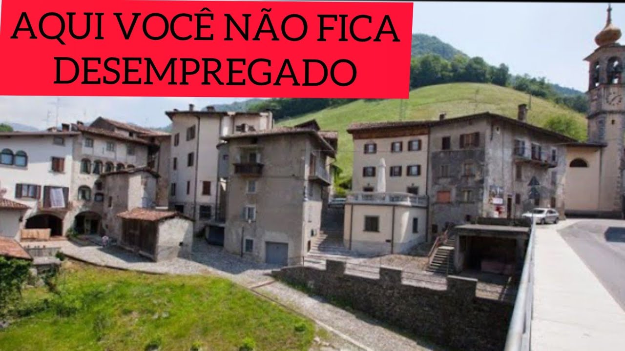 Cidade pequena na Italia, traquila e com emprego