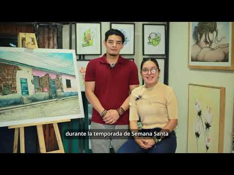 Kike Alfaro, joven artista de Sensuntepeque que representa a Cabañas en la Expo 2025.