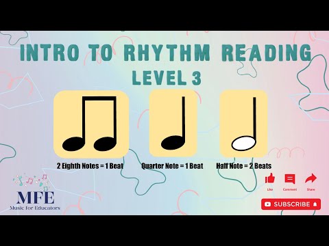 Intro to Rhythm Reading - Level 3 - Eighth Notes, Quarter Notes and Half Notes