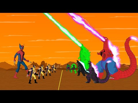 HULK,SPIDERMAN,Evolution of BLUE GODZILLA vs Evolution of WOLVERINE |GODZILLA & MARVEL MOVIE CARTOON