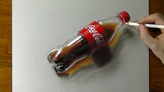 3D Art, Drawing Coca-Cola plastic bottle