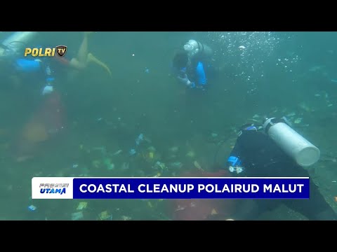 DITPOLAIRUD POLDA MALUT IKUTI COASTAL CLEAN UP BENTUK PEDULI LINGKUNGAN