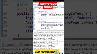 Singleton design pattern in selenium framework #programming #coding #automationframework