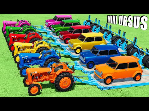 TRANSPORT & LOAD MINI URSUS & COLORED MINI COOPER TO HIGH GARAGE! Farming Simulator 22