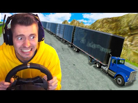DESCI uma ladeira de CAMINHÃO BI-TREM! (SEM FREIO) - BeamNG Drive