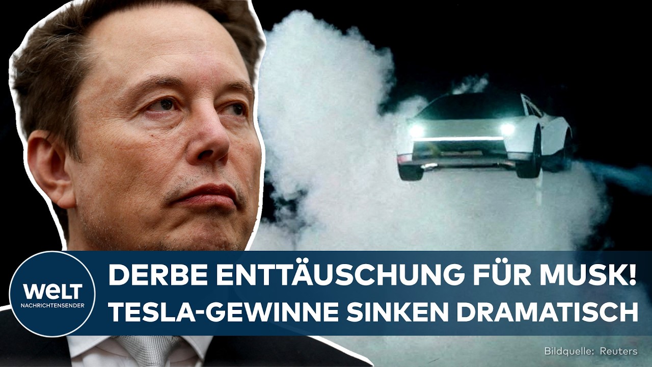 TESLA: Derbe Klatsche für Elon Musk! E-Auto-Konzern verbucht massiven Gewinneinbruch