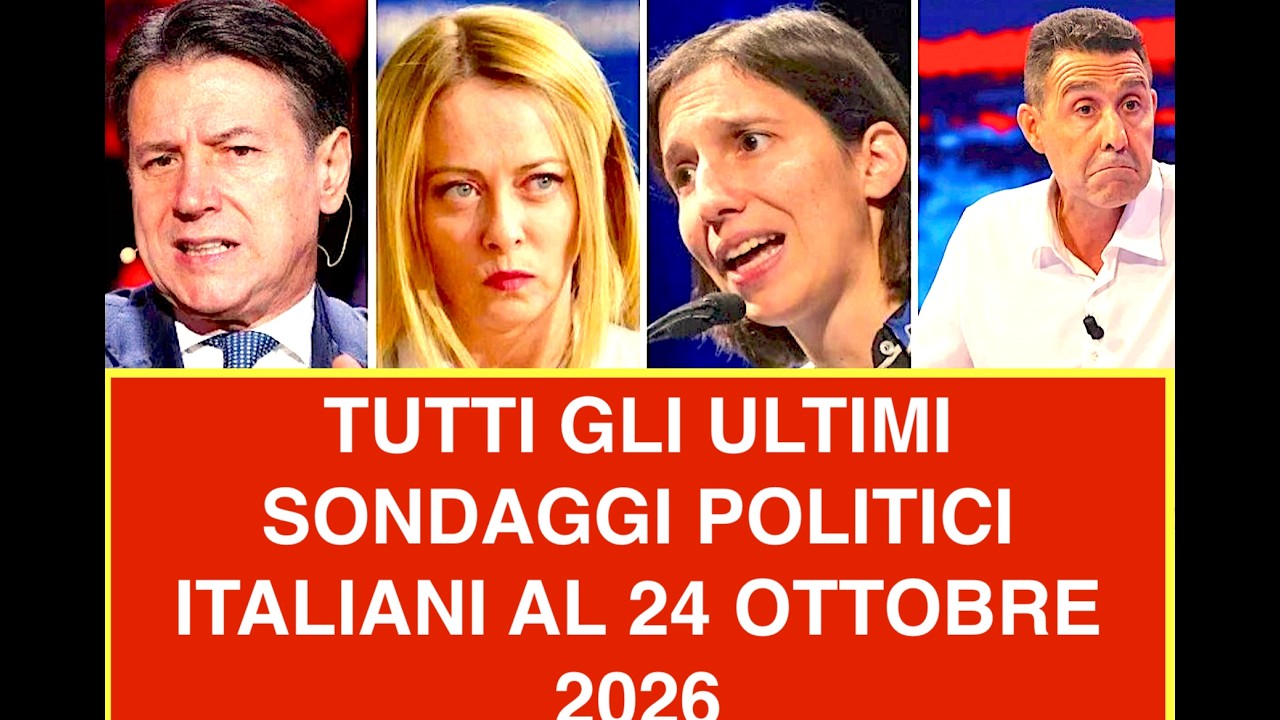 TUTTI GLI ULTIMI SONDAGGI POLITICI ITALIANI AL 24 OTTOBRE 2026