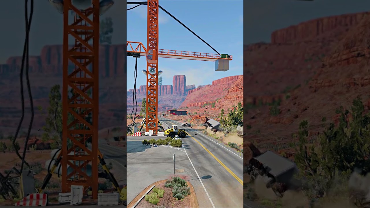 Realistic Highway Car Crashes #11