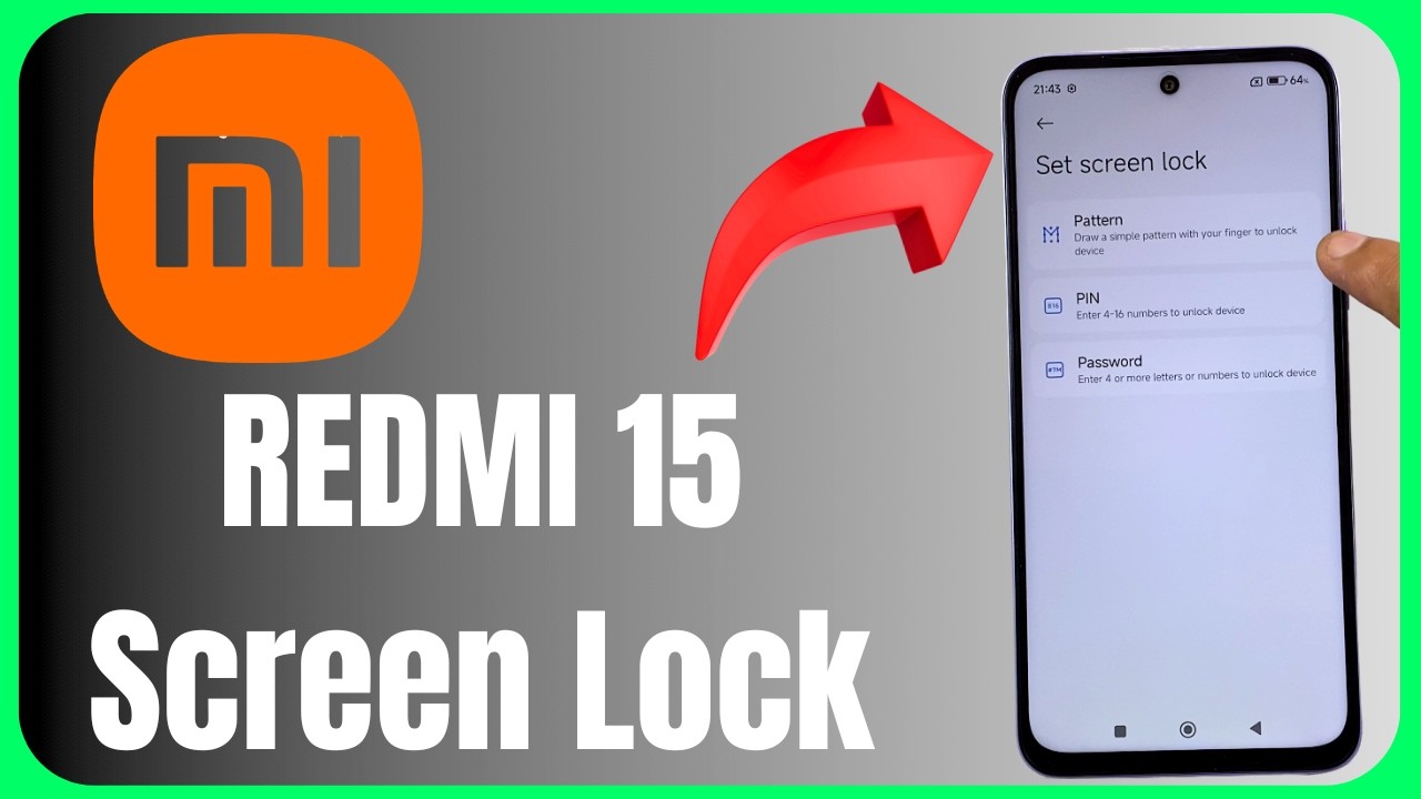 🔐 Redmi 15 Screen Lock Setup 😱📱 | PIN, Pattern & Password Tutorial