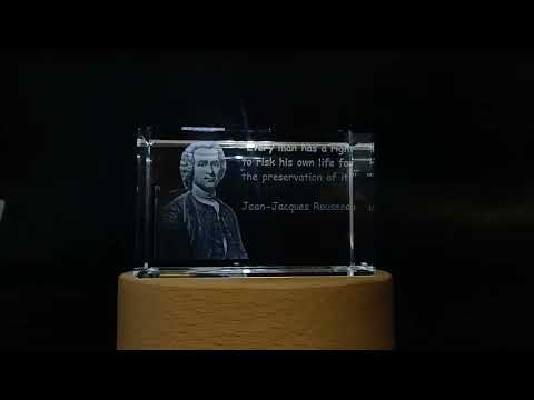 Best Jean-Jacques Rousseau Quotes Crystal Gift | 3D crystal  with insightful philosopher - FSQ14