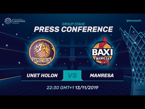 UNET Holon v Baxi Manresa - Press Conference - Basketball Champions League 2019-20