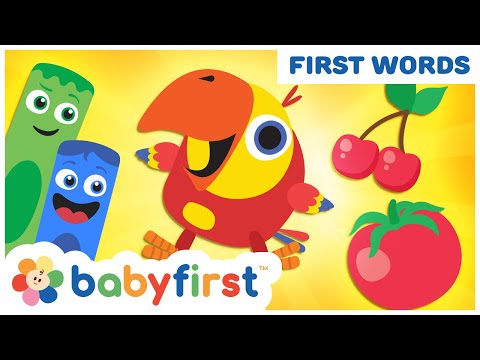 Toddler Learning Video Words w Color Crew & Larry | Baby Learning First Words & ABC | Baby First TV