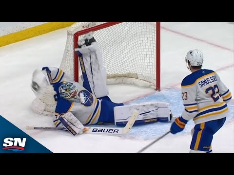 Sabres' James Reimer Tumbles and Flashes The Leather For Remarkable Glove Stop