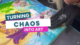 “Chaos Garden”-Expressionism Abstract Art~Fluid Art/Acrylic Skins