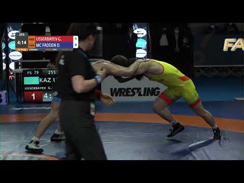 Round 1 FS - 79 kg: G. USSERBAYEV (KAZ) v. D. MC FADDEN (USA)