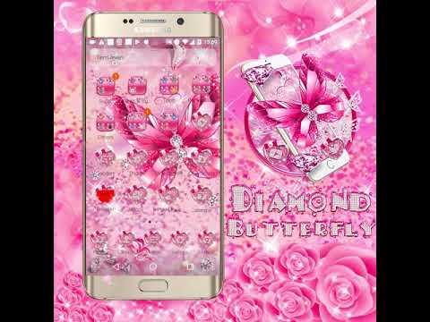 Pink Glitter Diamond Butterfly Theme Video