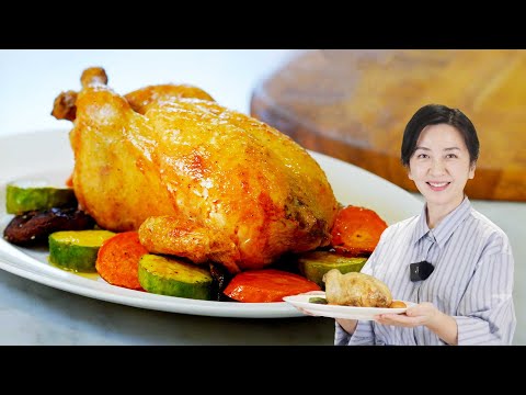 Korean Style Stuffed Roasted Chicken l 한국식 로스트 치킨