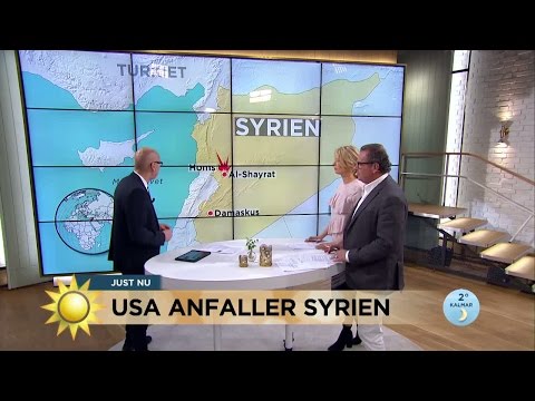 USA anfaller Syrien - Nyhetsmorgon (TV4)