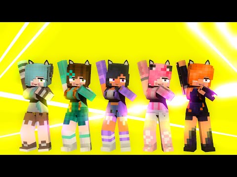 APHMAU PRETTY GIRLS CREW | KAWAII, KIM, LUCINDA - MINECRAFT ANIMATION #shorts