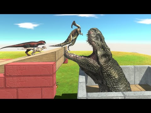 Which Dinosaur Can Jump Over T-rex Hole - Carnivore VS Herbivore - Animal Revolt Battle Simulator