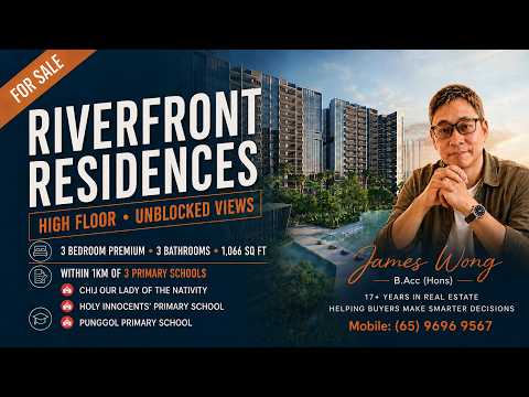 Riverfront Residences, 49 Hougang Avenue 7, 3 Bedrooms, 1,066 sqft, Condominium For Sale, by James Wong, 500236073 - PropertyGuru.com.sg